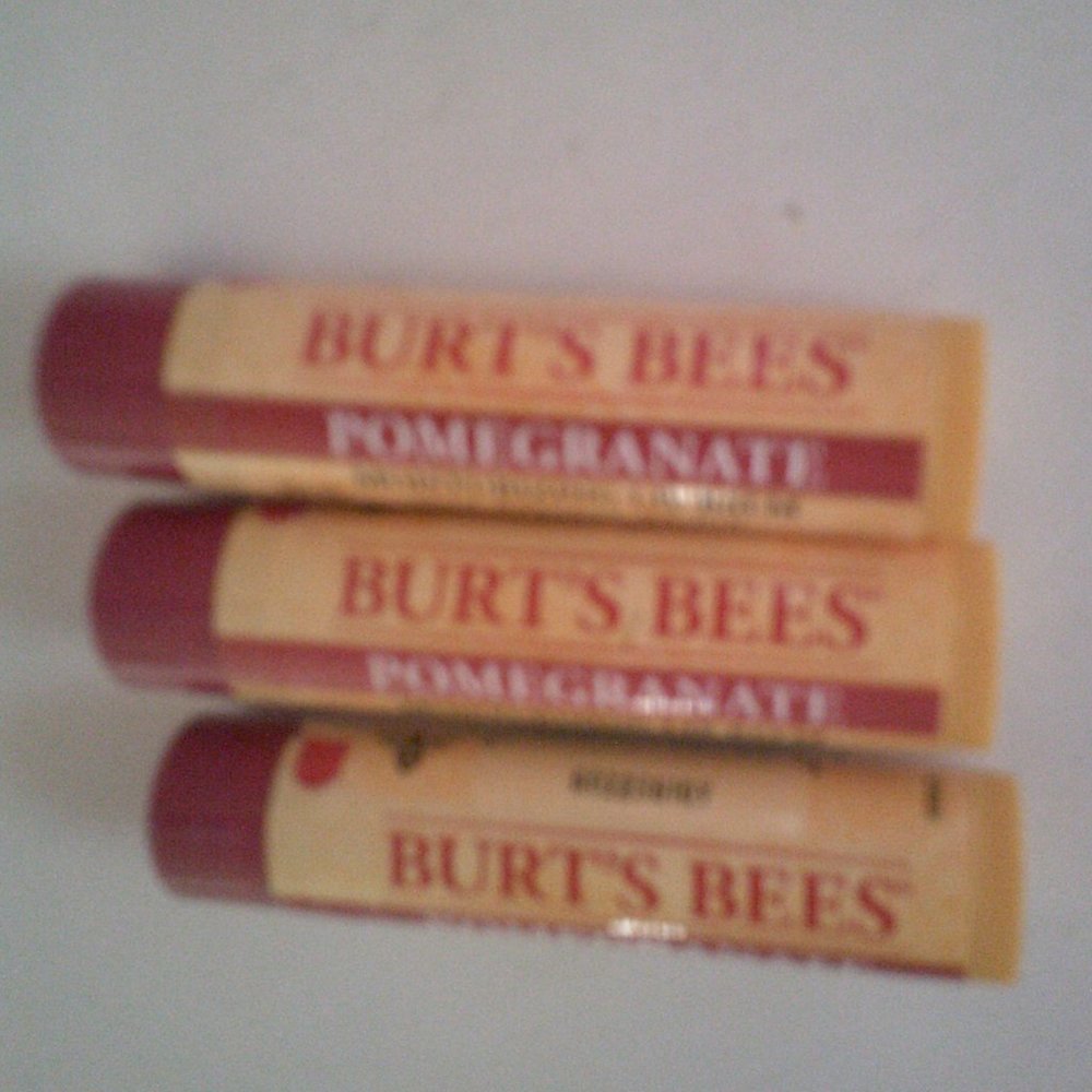 3 Tubes Burt's Bees Pomegranate Lip Balm